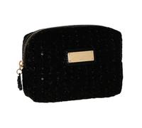 Camomilla Milano Necessaire Trucco Donna, Pochette Trucco, Collezione Tweed Couture, Misura M, Colore Nero
