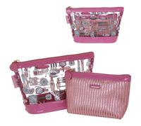 Camomilla Milano Set 2 pz Buste Make-up Donna, PVC, Collezione Kiss & Go, Colore Rosa