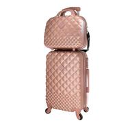 Camomilla Milano Set 2 pz Valigeria, Trolley (40 lt.) + Vanity Case (15 lt.), Materiale Rigido, Ruote Pivotanti, Colore Rosegold