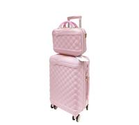 Camomilla Milano Set 2 pz Valigeria, Trolley (40 lt.) + Vanity Case (15 lt.), Materiale Rigido, Ruote Pivotanti, Collezione Ribbon, Colore Baby Pink