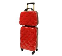 Camomilla Milano Set 2 pz Valigeria, Trolley (40 lt.) + Vanity Case (15 lt.), Materiale Rigido, Ruote Pivotanti, Collezione Bubble, Colore Rosso