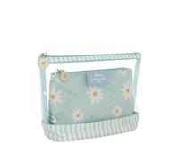 Camomilla Milano Set 2pz Buste Make-up Donna, PVC, Collezione Daisy Love, Colore Verde