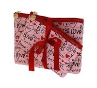 Camomilla Milano Set 2pz Buste Piatte Make-up Donna, Similpelle, Collezione Love, Colore Rosa