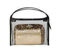 Camomilla Milano Set 3 pz Beauty Case Donna, Similpelle e PVC, Collezione Couture, Colore Nero-Leo