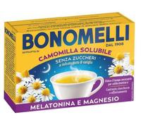 Bonomelli Camomilla Solubile con Melatonina e Magnesio 16 Bustine, Contro Stanchezza e Affaticamento, Infuso Rilassante, Senza Zucchero (72g)