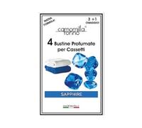 Camomilla Torino Bustine Profumate per Cassetti e Armadi - 4 Sacchetti Profumati - Profumazione Delicata e Duratura - Ideali per Biancheria, Armadi e Cassettigio (Zaffiro: 1 unità)
