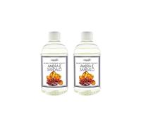 Camomilla Torino - Feifan Ricarica Profumo 500 ml per Lampada Catalitica 25 Fragranze Naturali e Intense ad Alto Concentrato di Essenza- Made in Italy (Ambra E Sandalo, 2 Flaconi)