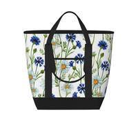 Camomille e fiordalisi acquerellati,Borsa porta pranzo grande capacità isolata per donne e uomini, lavoro, picnic, viaggi