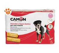 Camon Pannolini a fascia elastica per cani maschi diam. 46/60cm 12 pezzi TAGLIA M
