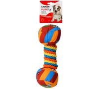 CAMON Gioco per Cane Dumbell Manubrio in Corda Squeaker Croci 30CM