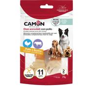 Camon Ossi Annodati di Pelle Bovina con Pollo - 2 pezzi da 11 cm