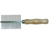 Camon Pettine Doppio per Cani e Gatti con Manico in Legno