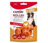 CAMON Rolls & Snacks Monetine di pollo grigliate per cani adulti, 80g