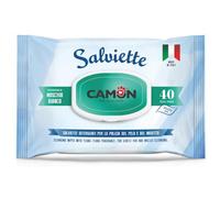 CAMON | Salviette Detergenti per Cani e Gatti, 30x20 cm, Confezione da 40 Pezzi, Fragranza Muschio Bianco, Senza Alcol né Parabeni, Made in Italy