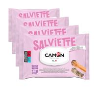CAMON | Salviette Detergenti per Cani e Gatti, Box da 40 Salviette, Brezza Floreale, 30x20cm, Formula Delicata (Confezione da 4)
