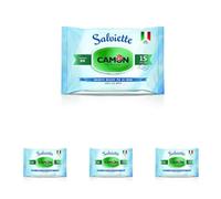 Camon | Salviette Detergenti per Occhi e Orecchie, Box da 16 Pezzi, Formula Delicata, Senza Alcol e Parabeni, 17x20cm (Confezione da 4)