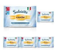 CAMON | Salviette Pocket Vaniglia, Box da 18 Pezzi, Salviettine Detergenti per Occhi e Orecchie di Cani e Gatti, Formula Delicata, 17x20cm (Confezione da 5)