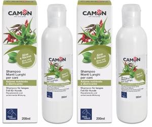 CAMON | Shampoo per Cani, 200ml, Manti Lunghi, Nutriente e Lucidante (Confezione da 2)