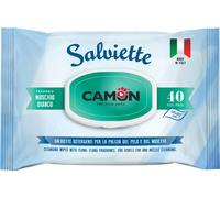 Salviette Camon Muschio Bianco per la cura del pelo di cani e gatti - 40 pz