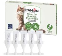 CAMON | Spot-On Protection Gatto, 5 Fiale da 2ml con Olio di Neem e Aminoacidi, Protezione Naturale