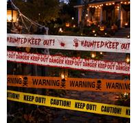 CAMOSE Spaventoso nastro di avvertimento per Halloween, 4 confezioni | Nastro di pericolo zombie per decorazioni di Halloween per interni ed esterni, casa infestata, decorazione spaventosa per