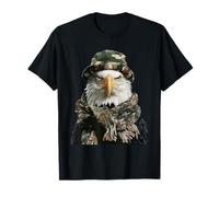 Camouflage Aquila Calva Camo Animal Hunter Wildlife Caccia Maglietta