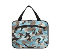 Camouflage Blu Hanging Toiletry Bag Uomini con Gancio, Designer Carino articoli da toeletta Borsa per le Donne Viaggio Bolsa para guardar maquillaje L