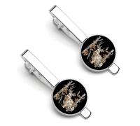 Camouflage Cervo Caccia Divertente Fermacravatta Clip Tie Pin Clip Tie Bar Clip Cravatte Regolari Cravatta Regali Decorativi Per Gli Uomini, 5.5x2.2cm, Metallo
