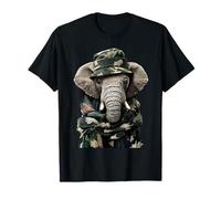 Camouflage Elephant Camo Animal Hunter Wildlife Caccia Maglietta