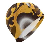 Camouflage Giallo Marrone Nuotare Uomini per gli Uomini Capelli Corti Impermeabile Nuotare Donne Adulto Protezione dei Capelli e Drag Riduzione gorros para natacion