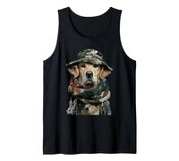 Camouflage Golden Retriever Camo Animal Hunter Caccia Cane Canotta