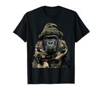 Camouflage Gorilla Camo Animal Hunter Wildlife Caccia Maglietta