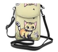 Camouflage marino Questa borsa a tracolla leggera e unisex con patta libera le mani ed è adatta per viaggi, vacanze e uso quotidiano., Gatto e farfalla., Taglia unica