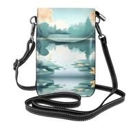 Camouflage marino Questa borsa a tracolla leggera e unisex con patta libera le mani ed è adatta per viaggi, vacanze e uso quotidiano., Foglie cadute su un tranquillo lago, Taglia unica