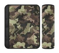 Camouflage marrone scuro 2 Pack seggiolino auto Strap Covers Rilasciare lo stress al collo e alle spalle per camion Protector para cinturón de carro