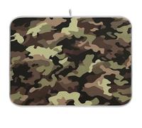 Camouflage Marrone Scuro Piatto Stuoia Drenante Tappetino per Cucina Controsoffitto Stuoia di Gomma Controsoffitto Asciugatrice Piatto Stuoia di essiccazione XL 18 x 24