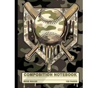 Camouflage Pattern Baseball Drip Composition Book: Melting Ice Cream Slime Graphic Wide Ruled Lined Notebook for Boys, Kids, and Youth Athletes
