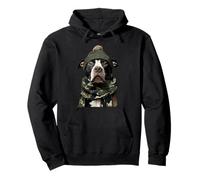 Camouflage Pit Bull Camo Animal Hunter Caccia Dog Graphic Felpa con Cappuccio