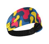 Camouflage Rosso Giallo Antiscivolo fasce per il sudore per le donne Testa elastica per escursionismo Yoga Atletica Sport diadema para maquillaje