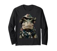 Camouflage T-Rex Camo Dinosaur Hunter Creatura Preistorica Maglia a Manica