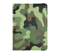 Camouflage Verde Porta passaporto in pelle per le donne di viaggio per il viaggio Portafoglio Combo Copertura del passaporto per gli uomini Leggero