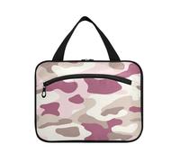 Camouflage Viola Semplice Appeso Mens Toiletry Borsa da Viaggio con gancio, Designer Portatile Make up Bag per le Donne Viaggiare Crociere estuche para maquillaje, Camouflage Viola Semplice, L, casual