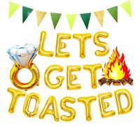 Camp Bachelorette Decorazioni Lets Get Toasted Bachelorette Last Trail Before The Veil Addio al nubilato Decorazioni Palloncini Segno Banner per Mountain Lake Camp Addio al nubilato Party