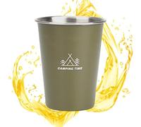 Camp Cup Gear, Compact Drinkware Mug, Stainless Steel Tool with Smart Style, Utility Aid for Daily Use, Cup Mate, Travel Aid for Beach Hiking Backpacking Mountain Climbing Activity 3.15*3.15*3.94 in