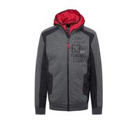 CAMP DAVID Giacca di felpa 'Shipyard' grigio basalto / grigio sfumato / rosso Uomo CAMP DAVID XXL
