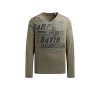 Camp David Maglia a maniche lunghe da uomo in look vintage con stampe usate, Cachi vintage., L