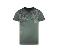 CAMP DAVID Maglietta grigio / verde scuro / bianco Uomo CAMP DAVID M grigio / verde scuro / bianco