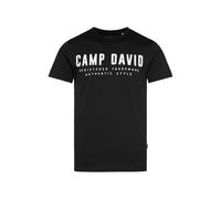 Camp David Maglietta con logo basic da uomo, girocollo, 100% cotone, vestibilità regolare, diversi colori, Nero , M