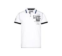 Camp David Polo da uomo con applicazioni logo, Bianco ottico, L