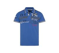 Camp David Polo da uomo in piqué con etichetta, Blu - Strong blue, XL
